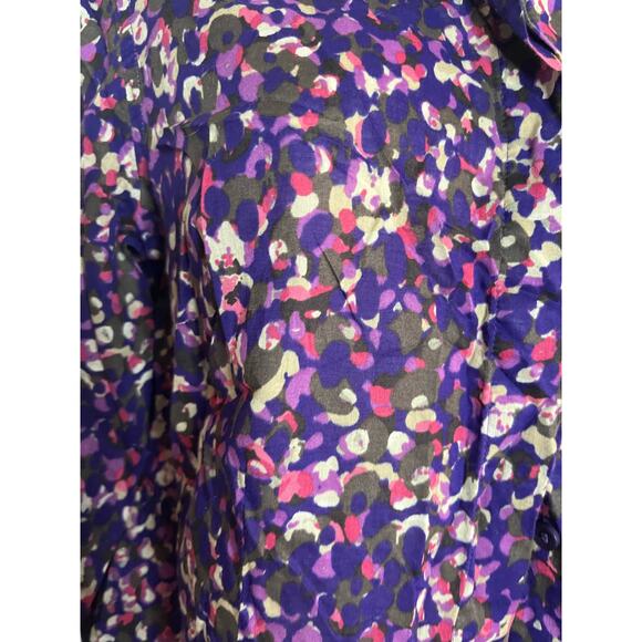 Coldwater Creek No Iron 100% cotton purple/pink fall button up shirt M Excellent - Picture 2 of 4